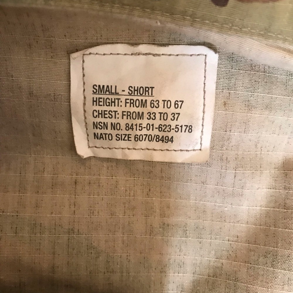 Men's VTG military jacket green camo sz sm short army insect repellant apparel - Picture 4 of 5